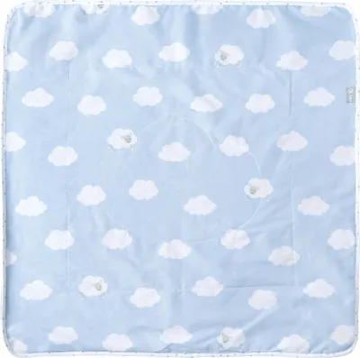 Zdjęcie produktu dla roba kocyk dziecięcy "Kleine Wolke blau", 2-stronny: 1x super miękki, ciepły i puszysty, 1x 100% bawełna