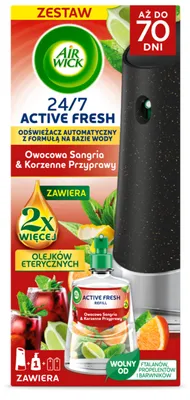 Zdjęcie produktu dla Air Wick Odświeżacz Powietrza Active Fresh Owocowa Sangria i Korzenne Przyprawy 228 ml