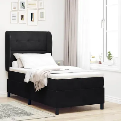 Produktbild von Maison Exclusive - Boxspringbett mit Kopfteil Schwarz 200 x 100 cm Samt
