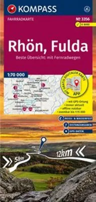 Immagine prodotto di KOMPASS Carta ciclistica 3356 Rhön, Fulda 1:70.000