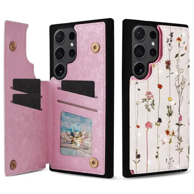Produktbild von Für Samsung Galaxy S24 Ultra Design RFID Anti Datenklau Hülle Blumen TPU Motiv 2