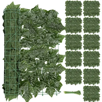 Produktbild von Jiubiaz Sichtschutzhecke Windschutz Efeu Sichtschutz Balkonverkleidung Blätterzaun,Erdnussblatt