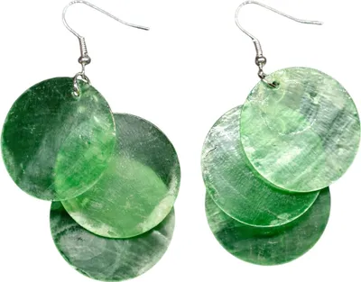 Produktbild von Perlmutt Ohrringe Miniblings Muschel Perlmuttscheiben Hippie Boho Grün