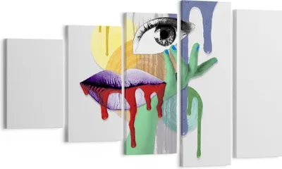 Produktbild von Bild auf Leinwand - Leinwandbild - Abstraktion modern - 100x60cm - Wand Bild - Wanddeko - Leinwanddruck - Bilder - Kunstdruck - Wanddekoration - Leinwand bilder - Wandkunst - EG100x60-4058