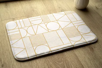 Produktbild von Badteppich Saugfähige - Badezimmer Teppich - Rutschfester Badvorleger Badematte - 75x45 cm - Geometrische Muster