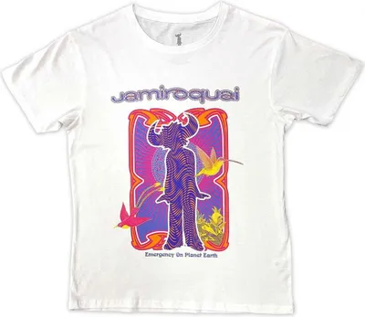 Immagine prodotto di Jamiroquai - Maglietta "Emergency" per uomo/donna Unisex RO12495 (S) (Bianco)