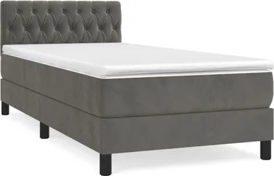 Obrázok produktu pre vidaXL Boxspring posteľ s matracom Dark Grey 90x190 cm Velvet