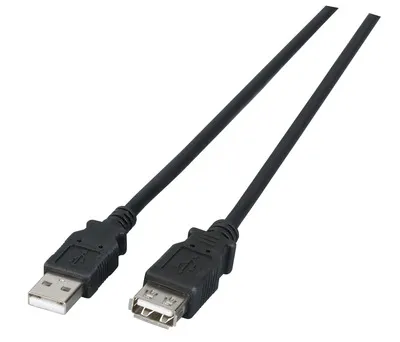 Immagine prodotto di Cavo di prolunga USB 2.0 A-A, St.-Bu. -- 3,0 m, nero, LSZH