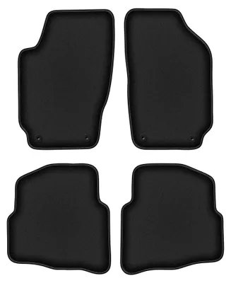 Image de Tapis de sol en moquette pour Skoda Fabia I 1999-2007 (à hayon/berline/break) – jeu 4 pièces, noirs, sur mesure – Wielganizator DURBAN