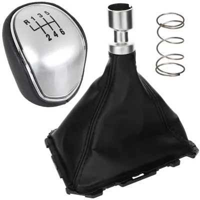 Produktbild von Ford Focus Mk3 11-14 Schaltknauf SCHWARZES + SILBER + Schaltmanschette mit Rahmen 6-GANG