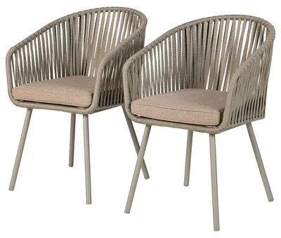 Produktbild von home24 Gartenstuhl - 2er-Set - Stahl / Polyester