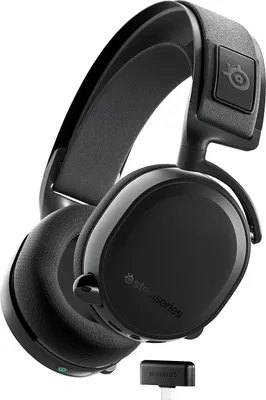 Produktbild von SteelSeries Gaming-Headset kabellos 24 GHz Verbindung 30 Stunden Akkulaufzeit PC PS5 PS4 Mac Android Switch Schwarz Gaming