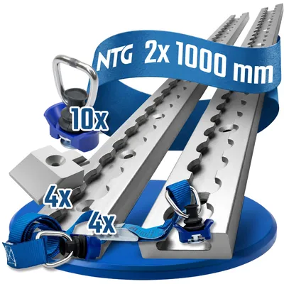 Produktbild von Airlineschiene Zurrschiene 2 x 1 m 1 Meter eckig m. Bohrungen, kpl. Set