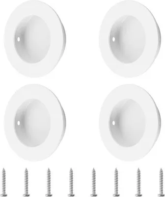 Obrázek produktu pro Kulaté nerezové úchytky 50 mm, bílé, pro posuvné dveře