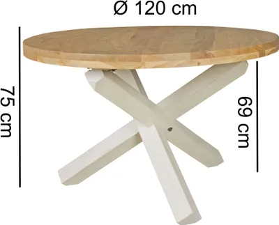 Immagine prodotto di Tavolo da pranzo di design rotondo Ø 120 cm x 75 cm in acacia