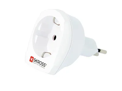 Image de SKROSS Adaptateur pays Europe vers Suisse 2 et 3 pôles blanc (boîte pliante de 1)