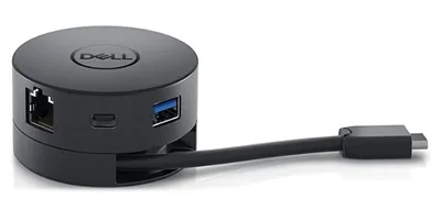Obrázok produktu pre DELL DA300, Kábel, USB 3.2 Gen 2 (3.1 Gen 2) Type-C, 10,100,1000 Mbit/s, Čierna, 3840 x 2160 px, Dell