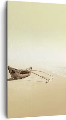Produktbild von Bild auf Leinwand - Leinwandbild - Einteilig - £ódŸ Wrack Meer - 45x80cm - Wand Bild - Wanddeko - Wandbilder - Leinwanddruck - Bilder - Wanddekoration - Leinwand bilder - Wandbild - PA45x80-5123