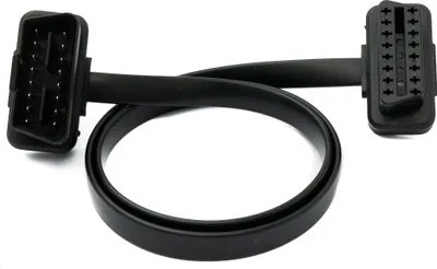 Produktbild von OBD Kabel 50 cm OBD 2 16pin J1962M Stecker zu J1962F Buchse flach Auto Diagnose