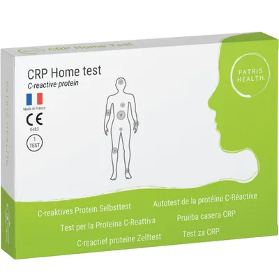 Produktbild von Patris Health® CRP Schnelltest – Entzündung zuhause kontrollieren – C‑reaktives Protein Selbsttest in 10 Minuten