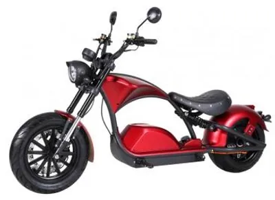 Produktbild von E-Chopper Raven - 45 km/h, 2000W, Lithium-Ionen-Akku, 100 km Reichweite, Straßenzulassung Klasse AM, Rot – von Elektroroller Futura