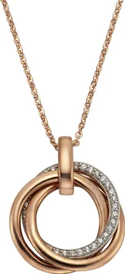 Produktbild von Celesta Silber Halskette 925/- Sterling Silber 45cm rot Zirkonia weiß 360241864-45