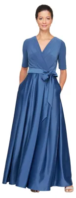 Produktbild von Alex Damen Ballgown Formal Event Dress with Pockets Tie Belt (Petite and Regular