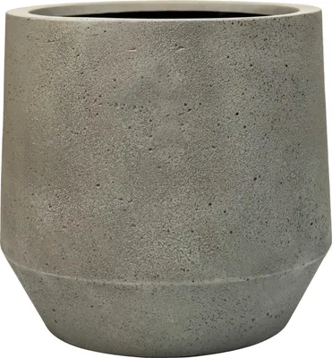 Produktbild von VIVANNO Pflanzkübel Fiberglas NEXORA Rund, Vesuvgrau Beton-Design - 41x38 cm