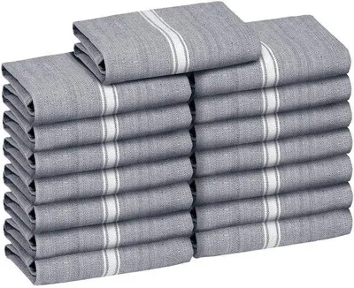 Obrázek produktu pro Sada 15 kusů kuchyňských utěrek Unyqoos® – 100% bavlna, vysoce savé a bez vláken, vhodné do pračky a sušičky, ideální pro čištění a sušení
