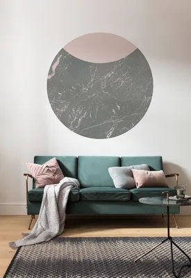 Produktbild von Komar Vlies Fototapete rund und selbstklebend "Stripe Marmor" - Größe: 125 x 125 cm (Breite x Höhe) - 1 Stück