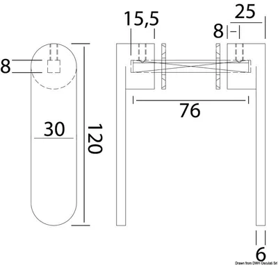 Immagine prodotto di Maniglia Nauta per porta R AISI316, lucida 8 mm , 1 pezzo