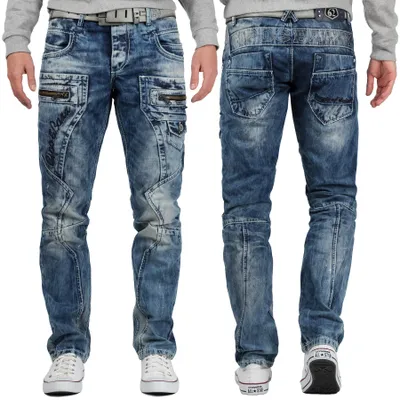 Produktbild von Cipo & Baxx Herren Regular Fit Jeans Stonewashed C1178 Blue W42/L34