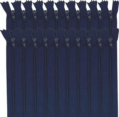 Produktbild von Nylon-Reißverschlüsse - Geeignet zum Nähen und Basteln - 20 Stück - Marineblau - 12 cm