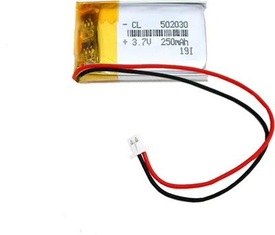 Image de Batterie au lithium 3,7 V 250 mAh modèle 502030 | avec circuit de protection | rechargeable, compatible avec les écouteurs Bluetooth et les casques TWS
