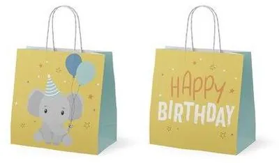 Produktbild von Geschenktragetasche Mini, Elefant, Happy Birthday, bunt, 15 × 15 × 8 cm