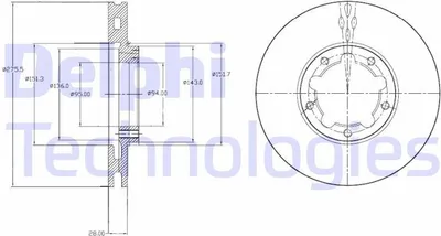 Produktbild von 2x DELPHI Bremsscheibe BG4217 für NISSAN Cabstar (F24M F24W) 45 2mm 276mm