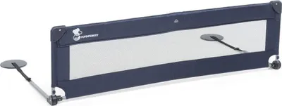 A navy blue and gray bed rail on a white background.