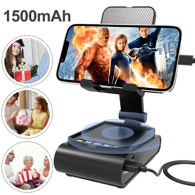 Image de Support pour téléphone portable avec haut-parleur Bluetooth, support réglable pour tablette avec haut-parleur sans fil BT5.1, femmes, famille