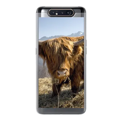 Produktbild von MuchoWow® Handyhülle Schutzhülle Hülle für Samsung Galaxy A80 Schottischer Highlander - Berg - Schnee Silikon Softcase Handy Hülle - Schutzdeckel