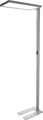 Produktbild von LED Büro Stehleuchte Motion 6500lm Präsenz- & Tageslichtsensor Silberfarben