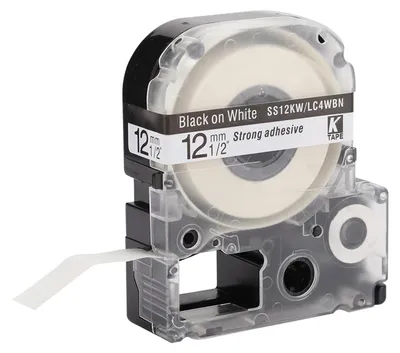 Image de Ruban pour étiqueteuse de 12 mm, compatible avec King Jim pour le modèle SR230CH, longueur 8 mètres