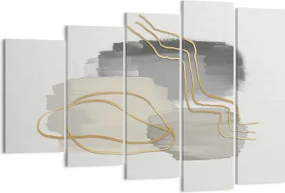Produktbild von Bild auf Leinwand - Leinwandbild - 5 Teile - Abstraktion Stück Gold - 150x100cm - Wand Bild - Wanddeko - Wandbilder - Leinwanddruck - Bilder - Wanddekoration - Leinwand bilder - EG150x100-4149