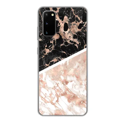 Produktbild von MuchoWow® Handyhülle Schutzhülle Hülle für Samsung Galaxy S20 Marmor - Rosa - Weiß - Schwarz Silikon Softcase Handy Hülle - Bild