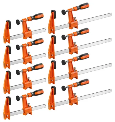 Imagen del producto de Sujetadores VEVOR, pack de 8 unidades, de 15,24 cm y 30,48 cm, con capacidad de sujeción de 272 kg, con almohadilla de plástico y sistema de auto-bloqueo, fabricados en hierro fundido templado y acero al carbono, para trabajos de madera y metal