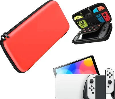 Produktbild von Konsolen-Schutzhülle für Nintendo Switch – Hardcase-Aufbewahrungshülle – Performance-Gaming-Hülle – Konsolenzubehör – Rot – Rot
