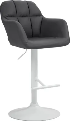 Produktbild von CLP Barhocker Natoma Kunstleder I 360° Drehbar, Metallgestell Höhenverstellbar schwarz Material Gestell Metall matt weiss