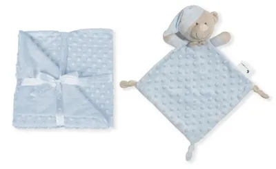 Immagine prodotto di Interbaby PD001-01 Coperta per neonati con orsetto doudou blu, blu, 0,72 kg Blue 1 Unidad (Paquete de 1)