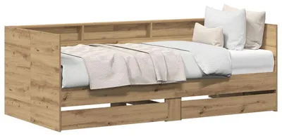 Immagine prodotto di vidaXL Letto da giorno con testiera in rovere Artisan 100 x 200 cm materiale a base di legno