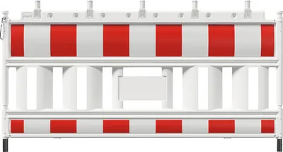 Produktbild von EURO2 Schrankenzaun Typ Nox Kunststoff mit Schranke, Tastleiste und retroreflektierende Folie Typ RA1/A rot-weiß inkl vo