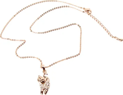 Produktbild von Halskette mit Katzen Anhänger Kette Strass